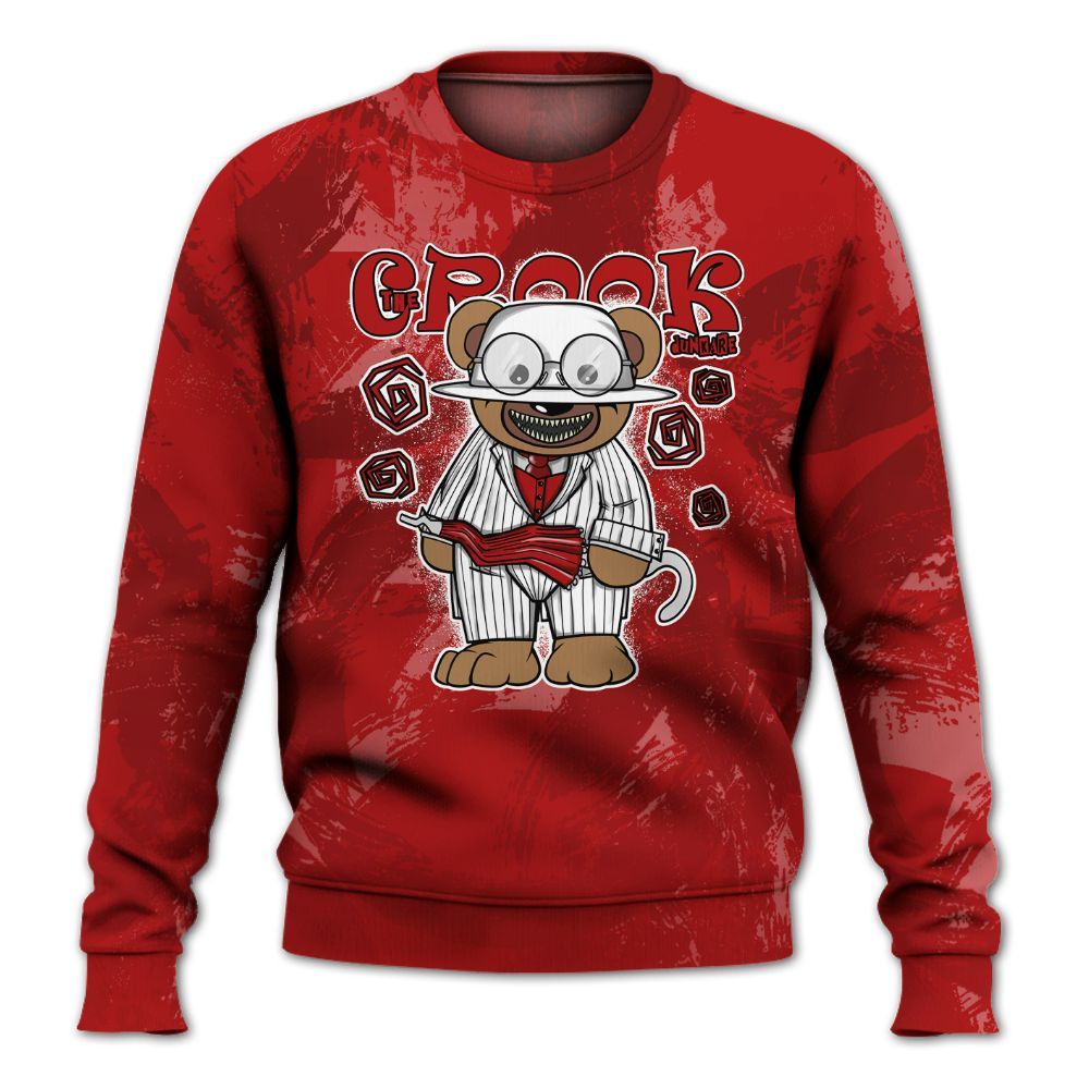 Sweatshirt To Match Red Taxi 12s - Swindler Bear Circle Slpash All Over Print