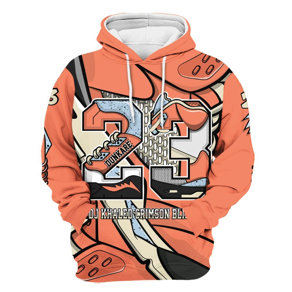 Hoodie To Match DJ Khaled Crimson Bliss 5s - Number 23 Style 5s All Over Print