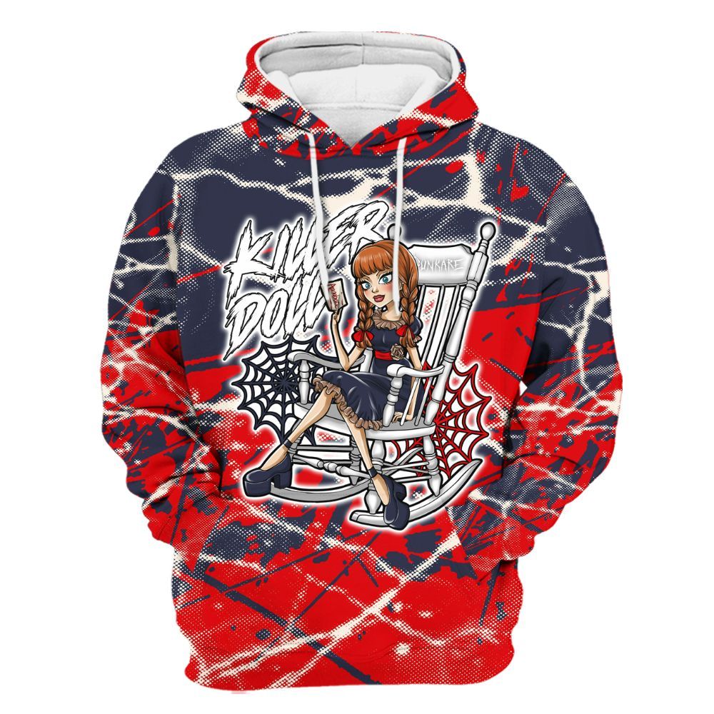 Hoodie To Match Low OG Howard University 1s - Killer Doll-A Halloween Profound All Over Print