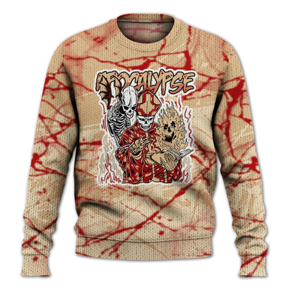 Knitted Sweater To Match Dunk Low Strawberry Waffle - Apocalypse Skeleton Profound