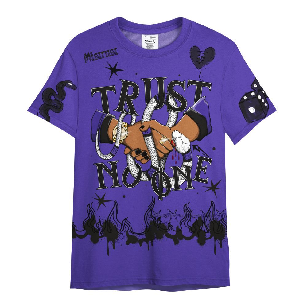 Shirt To Match Field Purple 12s - Trust No One Snake-Bite Doodle Crayon All Over Print