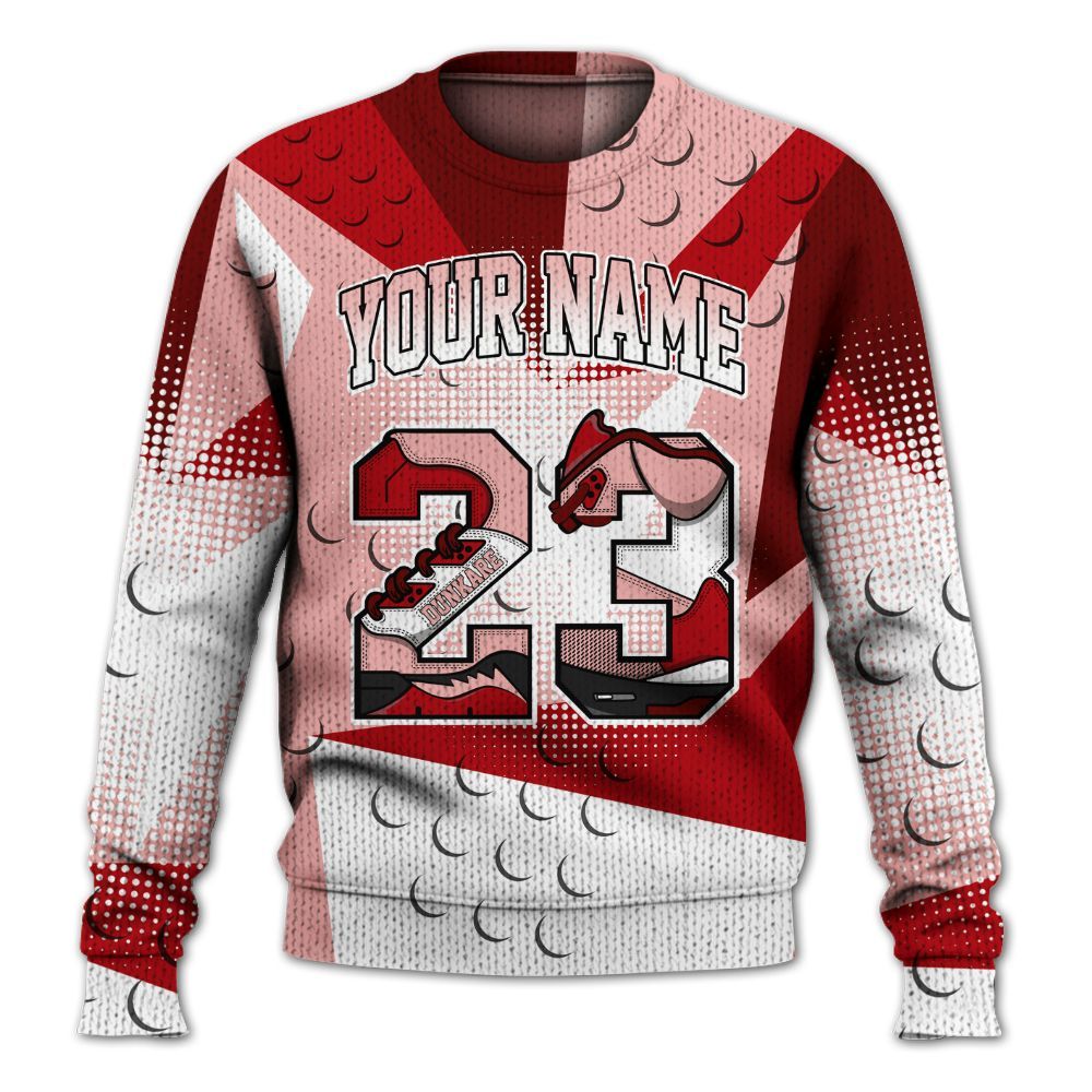 Knitted Sweater To Match Low Valentines Day 1s - Poly Custom Name Number 23 5s