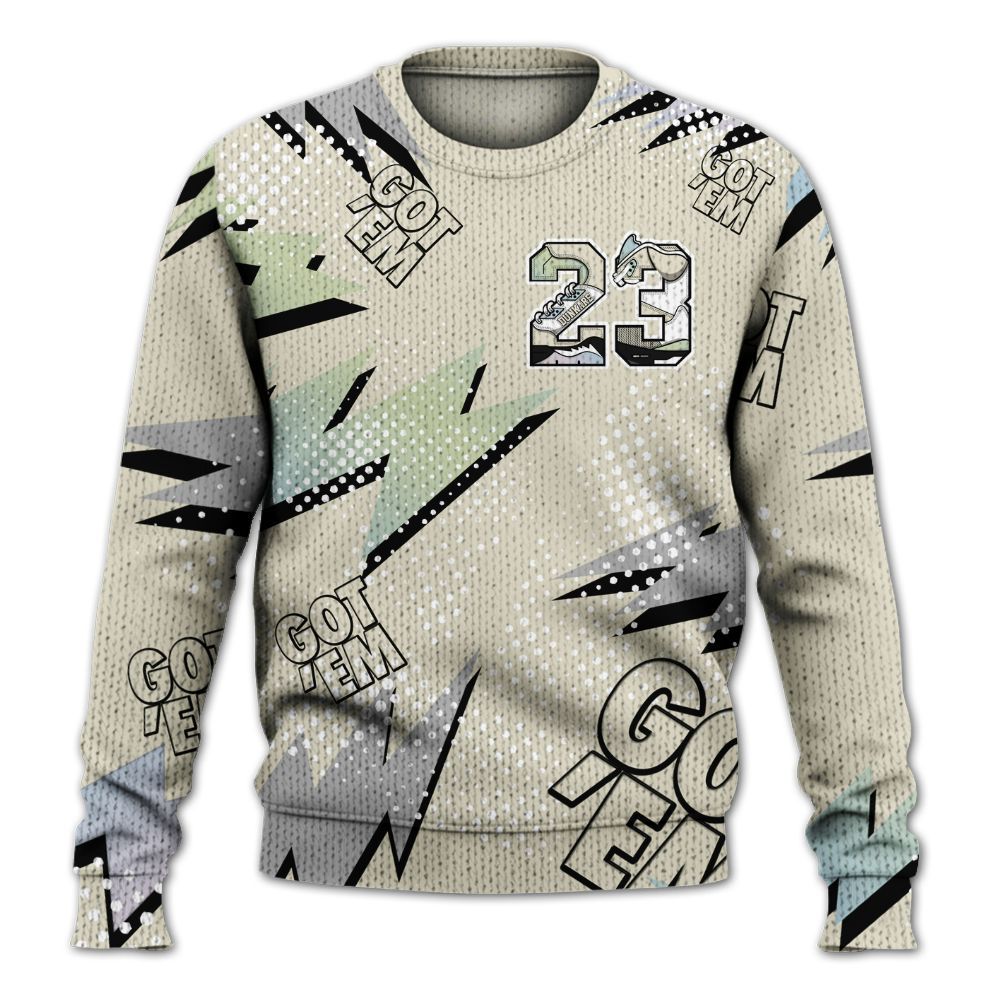 Knitted Sweater To Match Joins Year Of The Snake 5s - Custom Name Number 23 5s