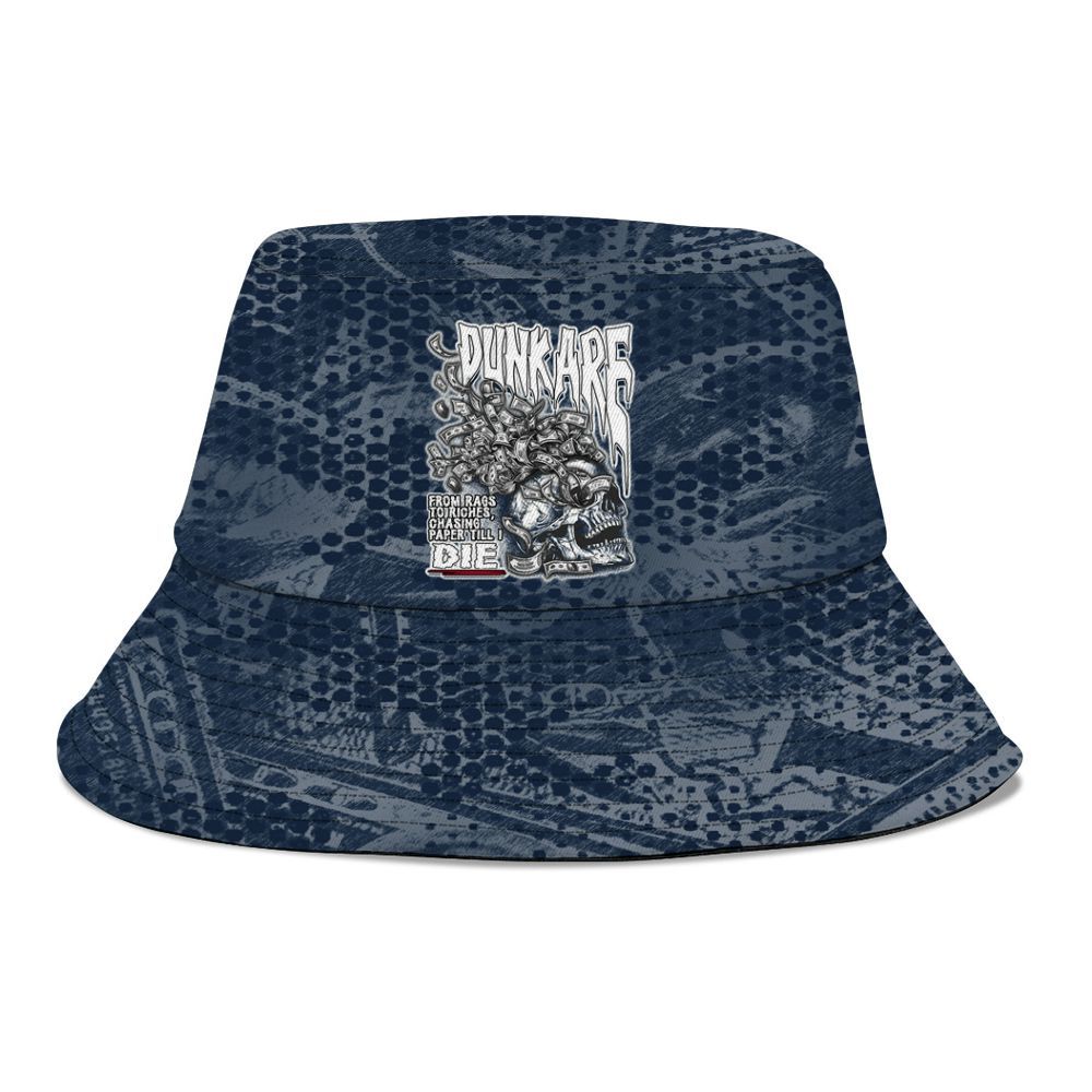 Bucket Hat To Match White Midnight Navy 6s - From Rags To Riches Graphic