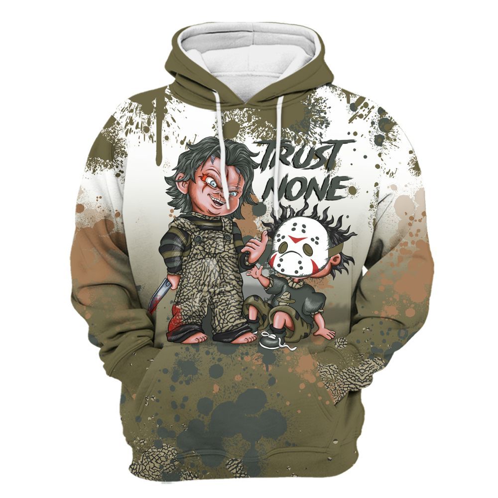 Hoodie To Match Retro Family Affair 3s - Trust No One Scary All Over Print