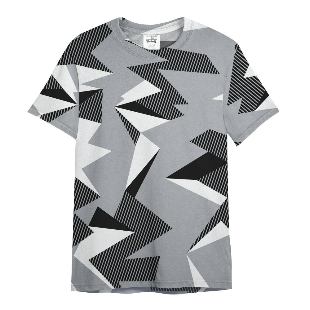 Shirt To Match Black Wolf Grey 12s - Geometric Camouflage Pattern All Over Print