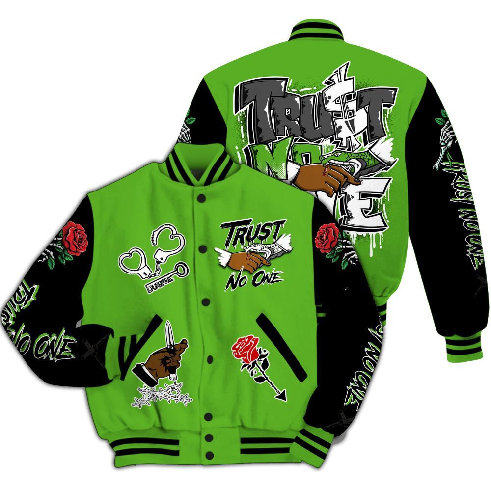 Varsity Jacket To Match Air Foamposite One Volt - Trust No One Dripping All Over Print