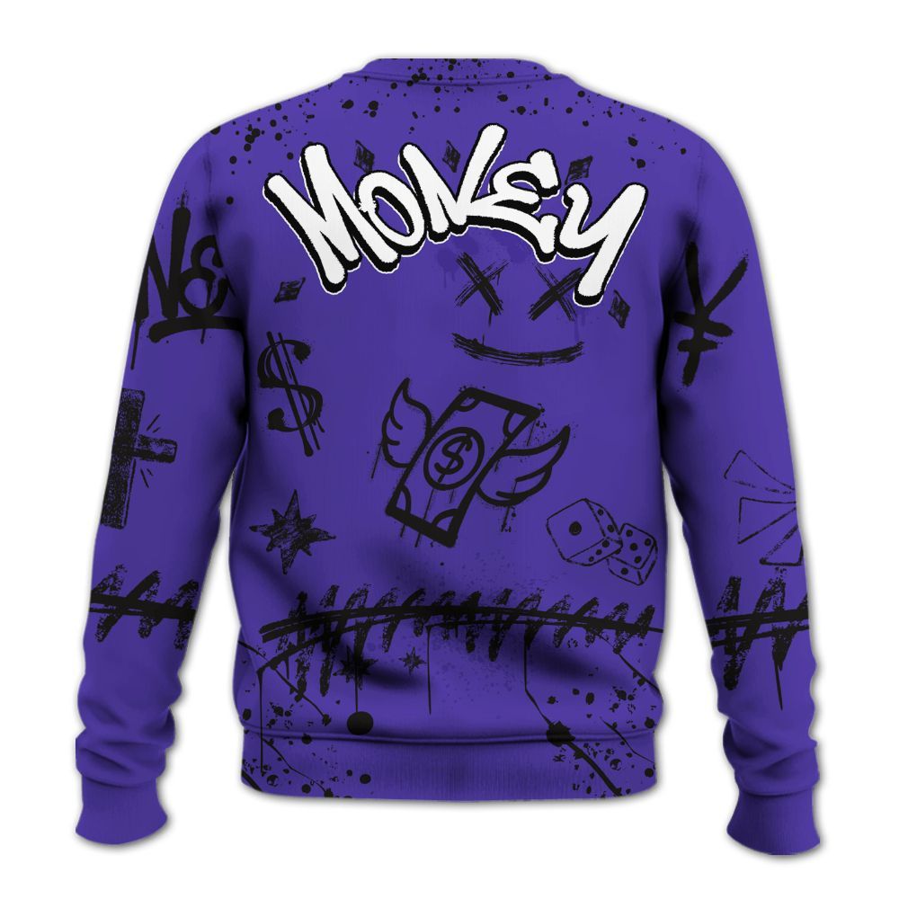 Sweatshirt To Match Field Purple 12s - Everybody Paid In Full Crayon All Over Print