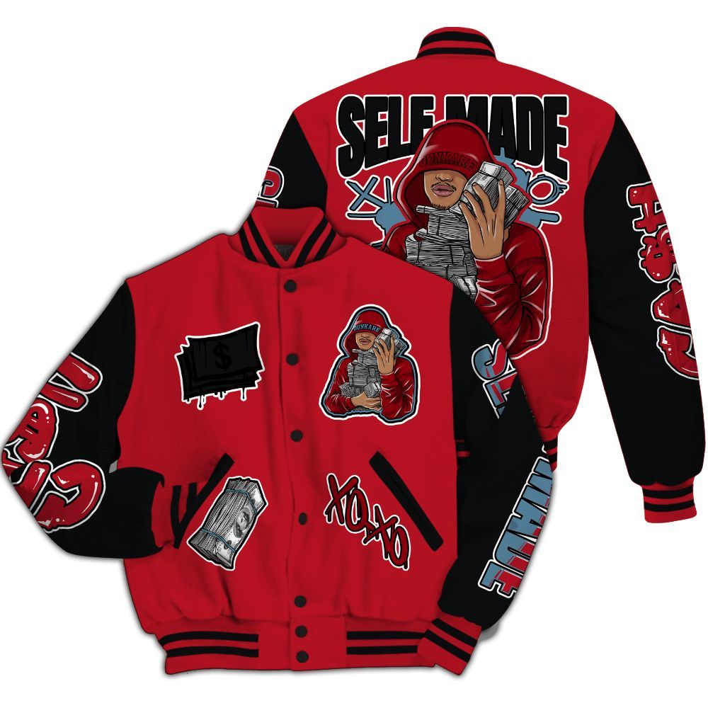 Varsity Jacket To Match Retro Raging Bull 5s - Selfmade Unique All Over Print
