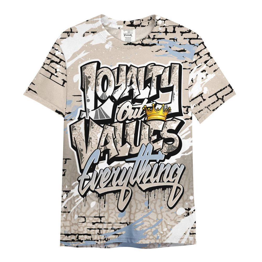 Shirt To Match Desert Sand 3s - Values Of Loyalty Drip All Over Print
