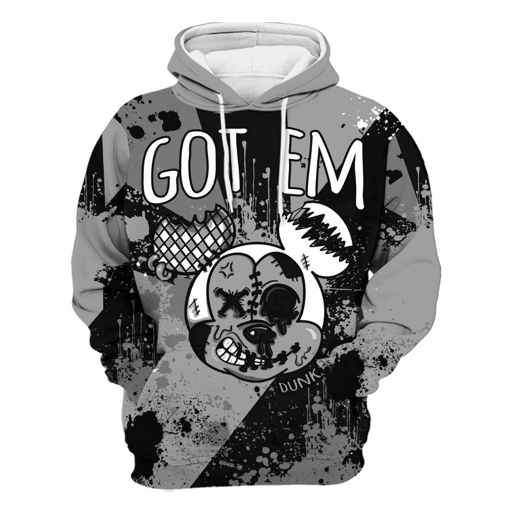 Hoodie To Match Black Wolf Grey 12s - Got Em Drip All Over Print