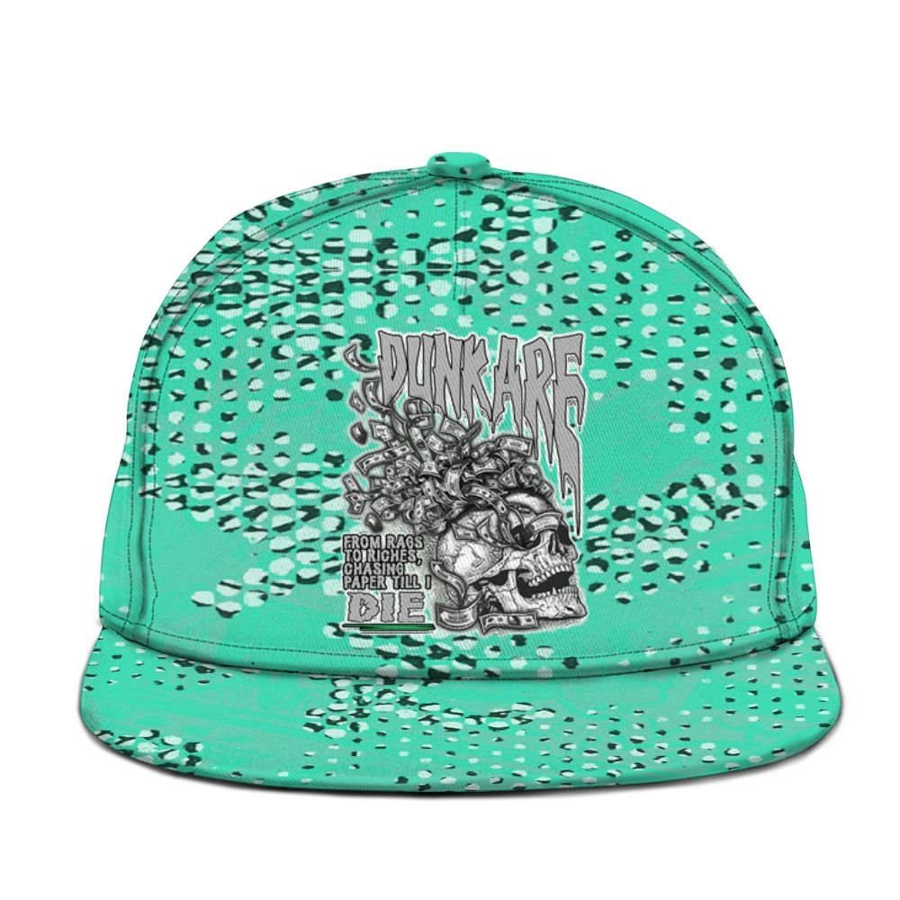 Snapback To Match Black Green Glow 3s - From Rags To Riches Graphic
