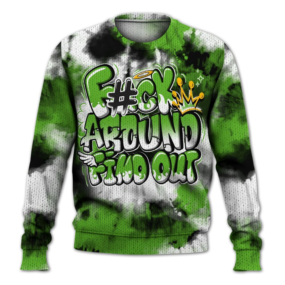 Knitted Sweater To Match Air Foamposite One Volt - Tie Dye FK Around Find Out