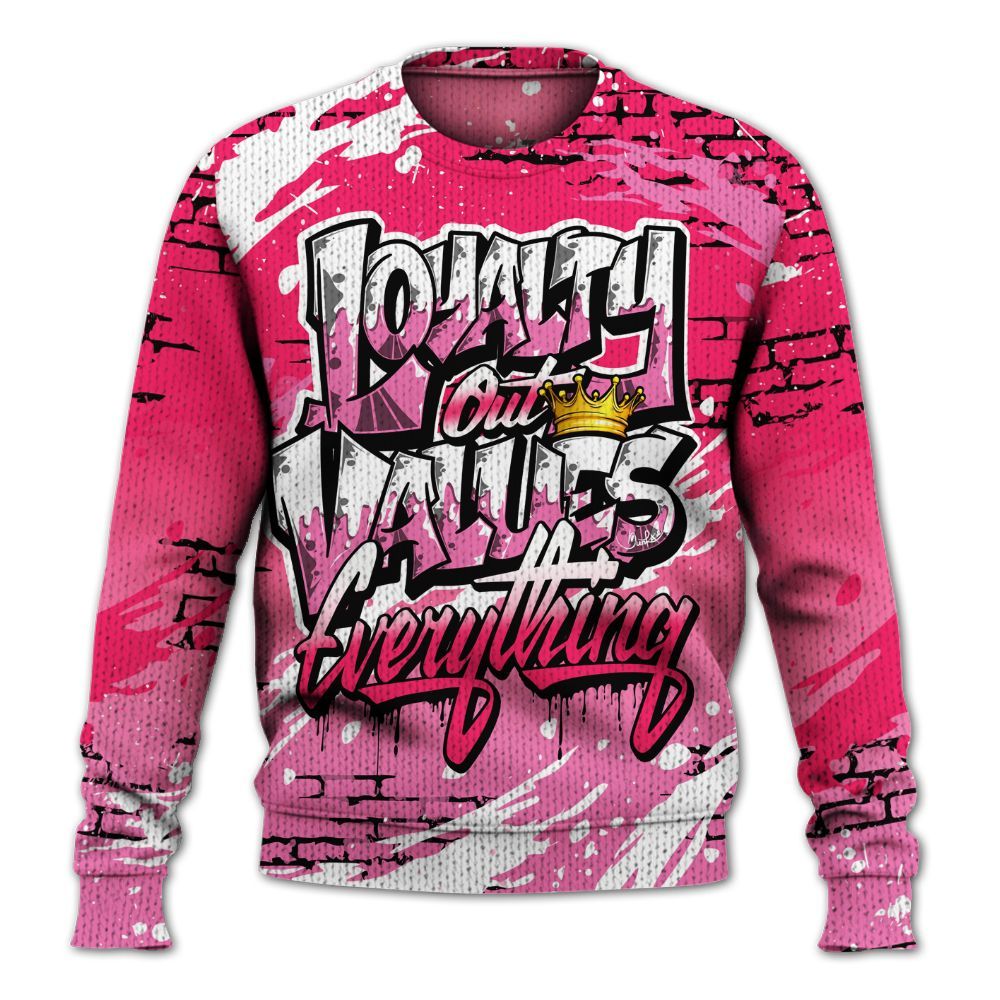 Knitted Sweater To Match Air VaporMax Plus Triple Pink - Values Of Loyalty Drip