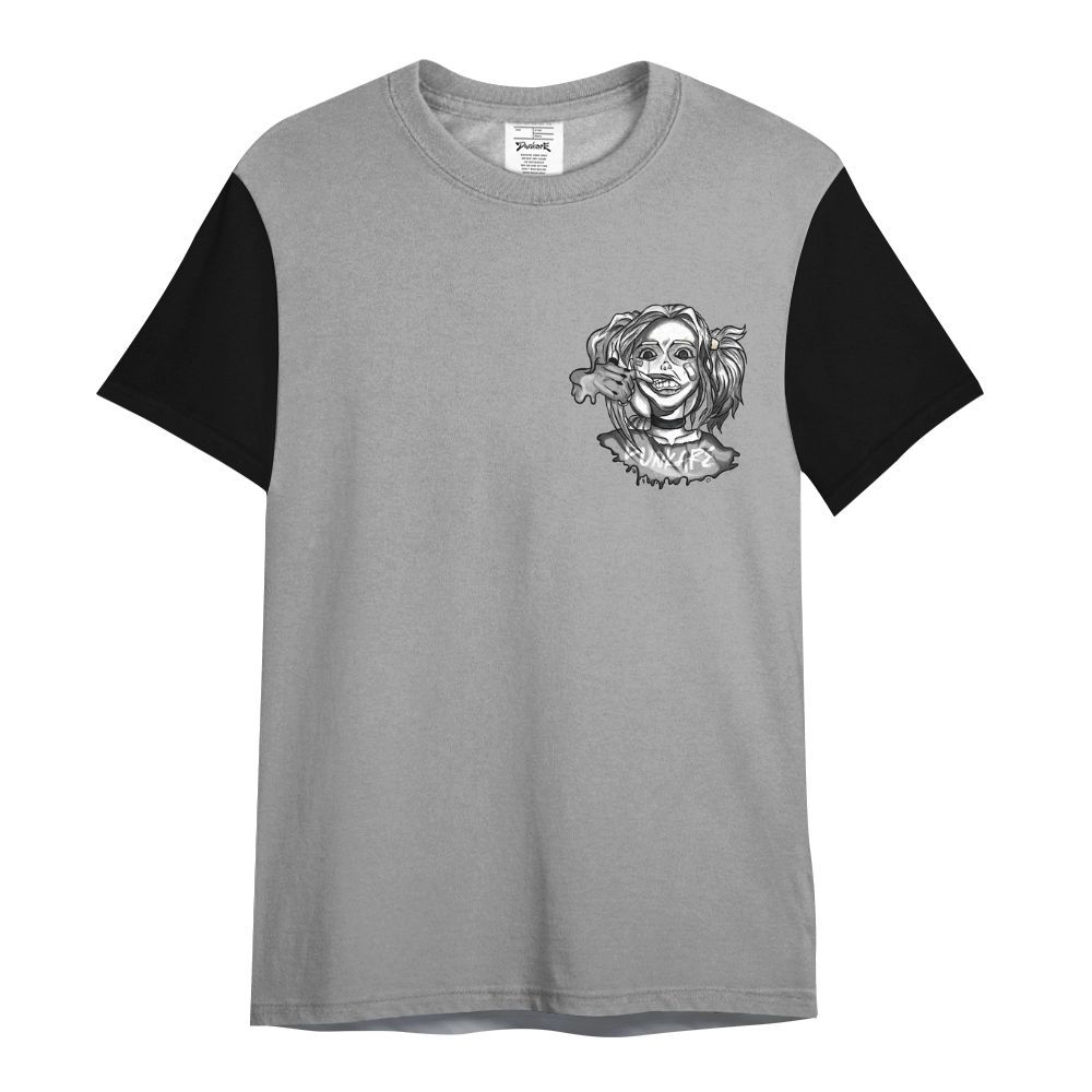 Shirt To Match Black Wolf Grey 12s Varsity Jacket, Custom Name Bad Girl HAHA All Over Print