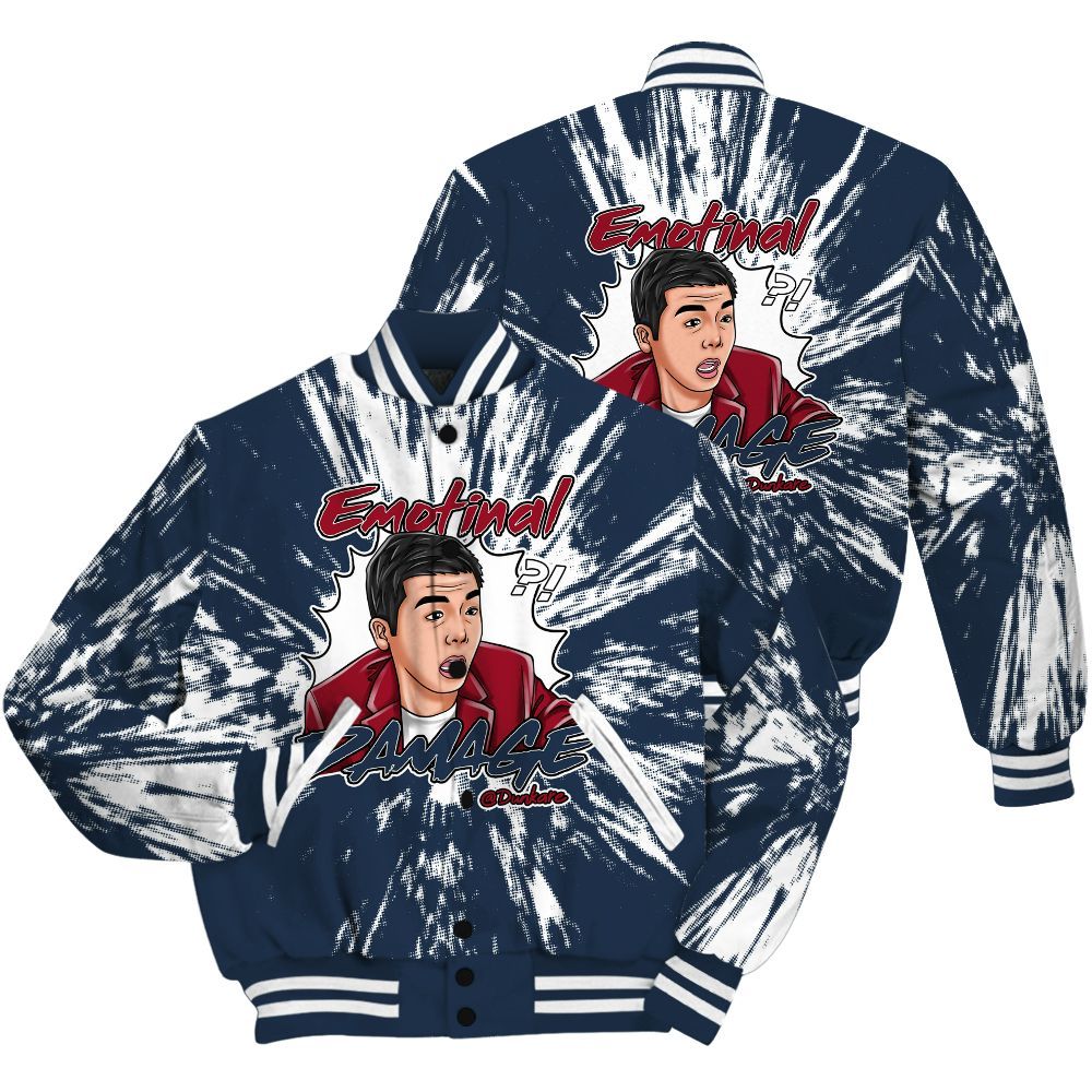 Varsity Jacket To Match Navy Blue 2024 6s Shirt - Damaged Meme Shirt Unisex Outfit All Over Print