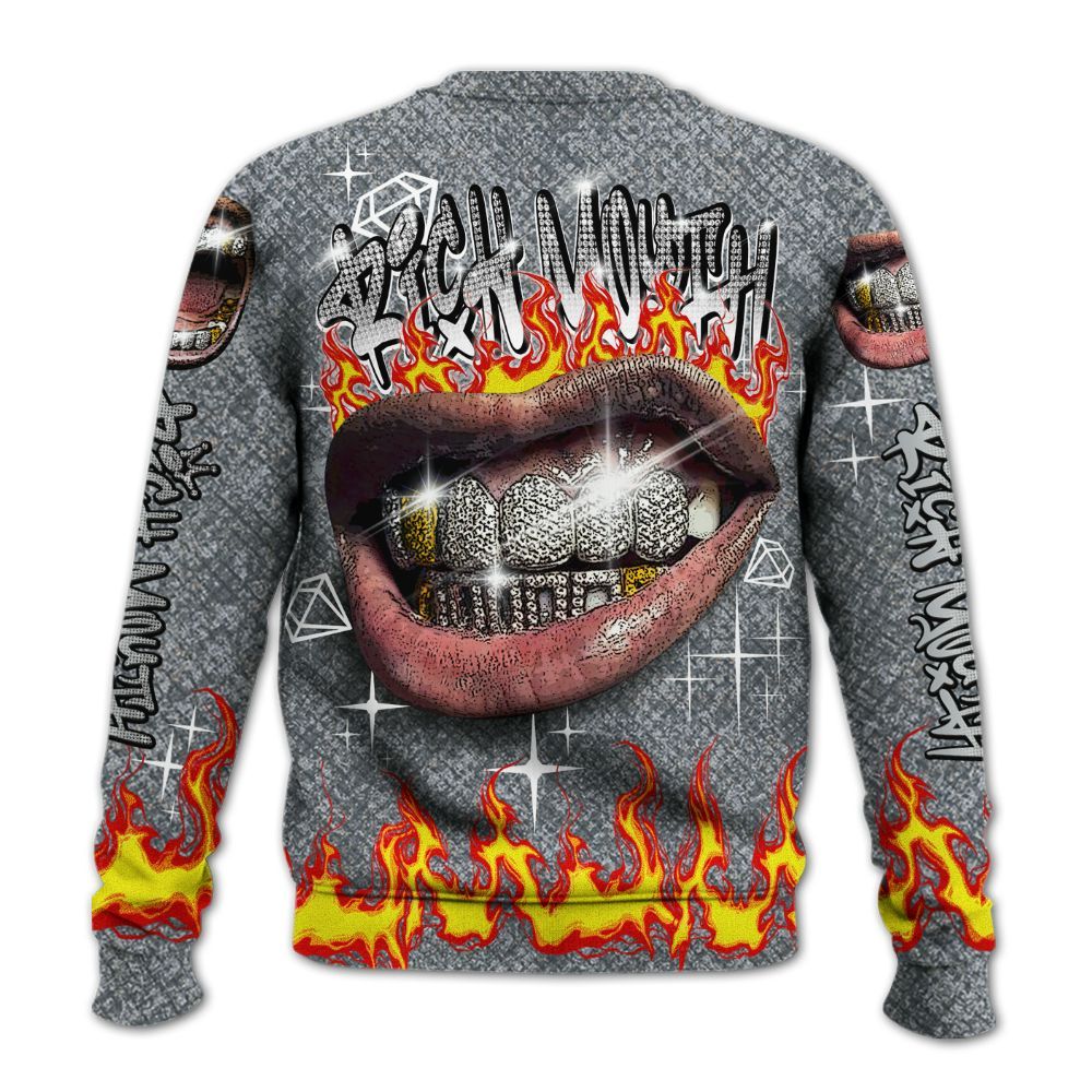 Sweatshirt To Match Low CNY Year Of The Snake 11s - Rich Mouth Fire Rap Retro 90s All Over Print