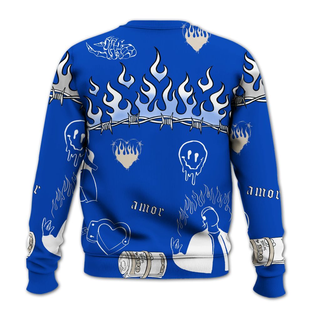 Sweatshirt To Match Low Game Royal 1s - Trust No One Graphic All Over Print