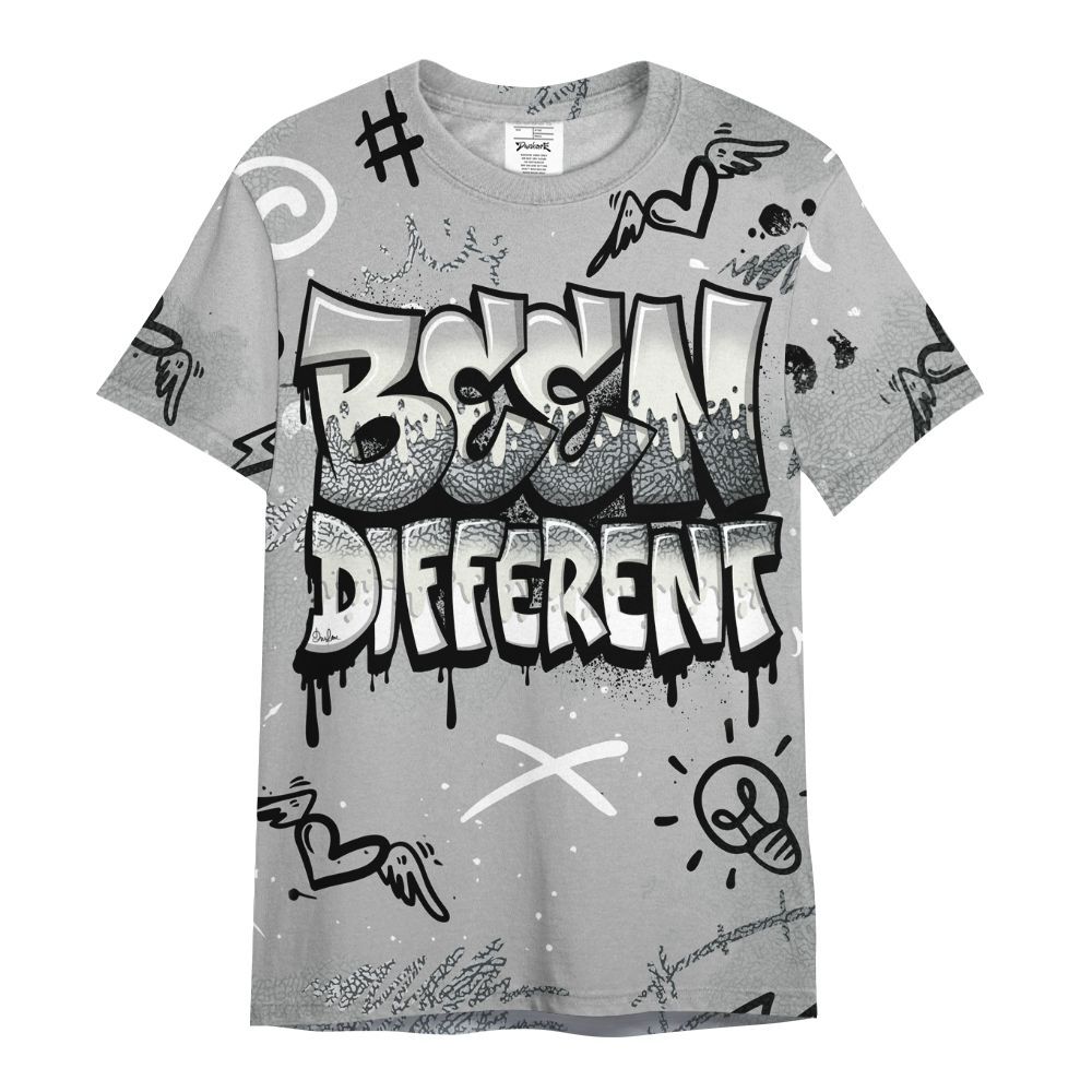 Shirt To Match Cement Grey Silver 3s - Drip Been Di2ferent All Over Print