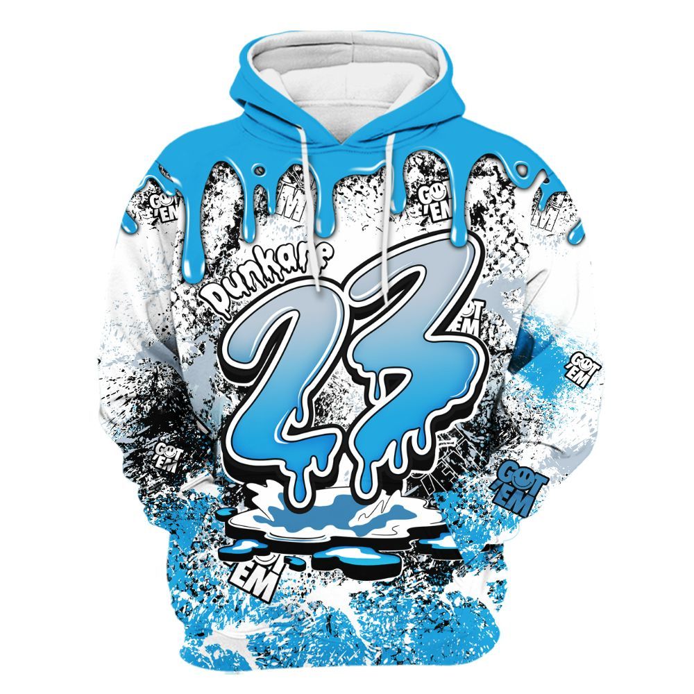 Hoodie To Match University Blue Low 2026 11s - Dripping 23 Drip All Over Print