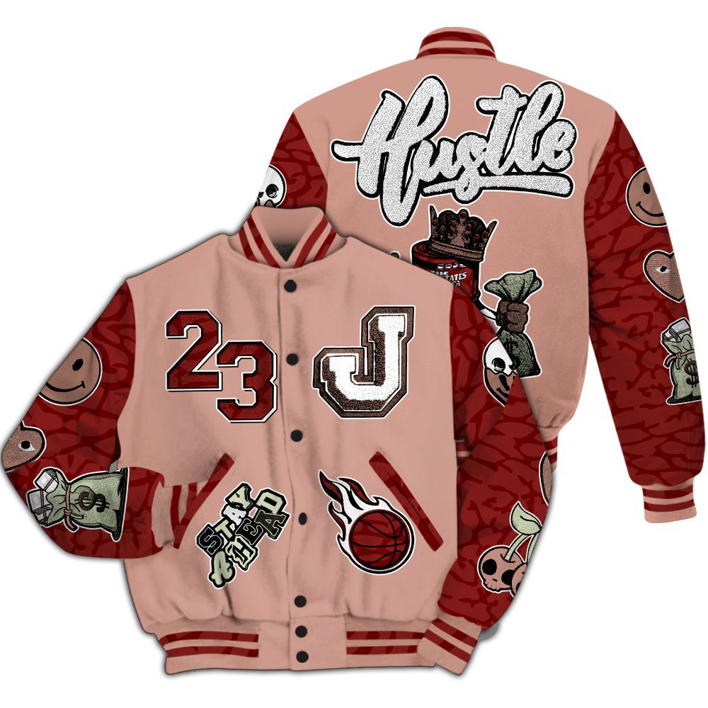 Varsity Jacket To Match Valentines Day 3s Shirt - Hustles Money Number 23 All Over Print