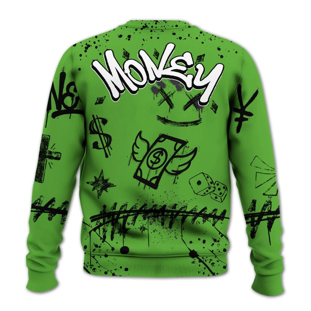 Sweatshirt To Match Retro Green Bean 5s - Everybody Paid In Full Crayon All Over Print