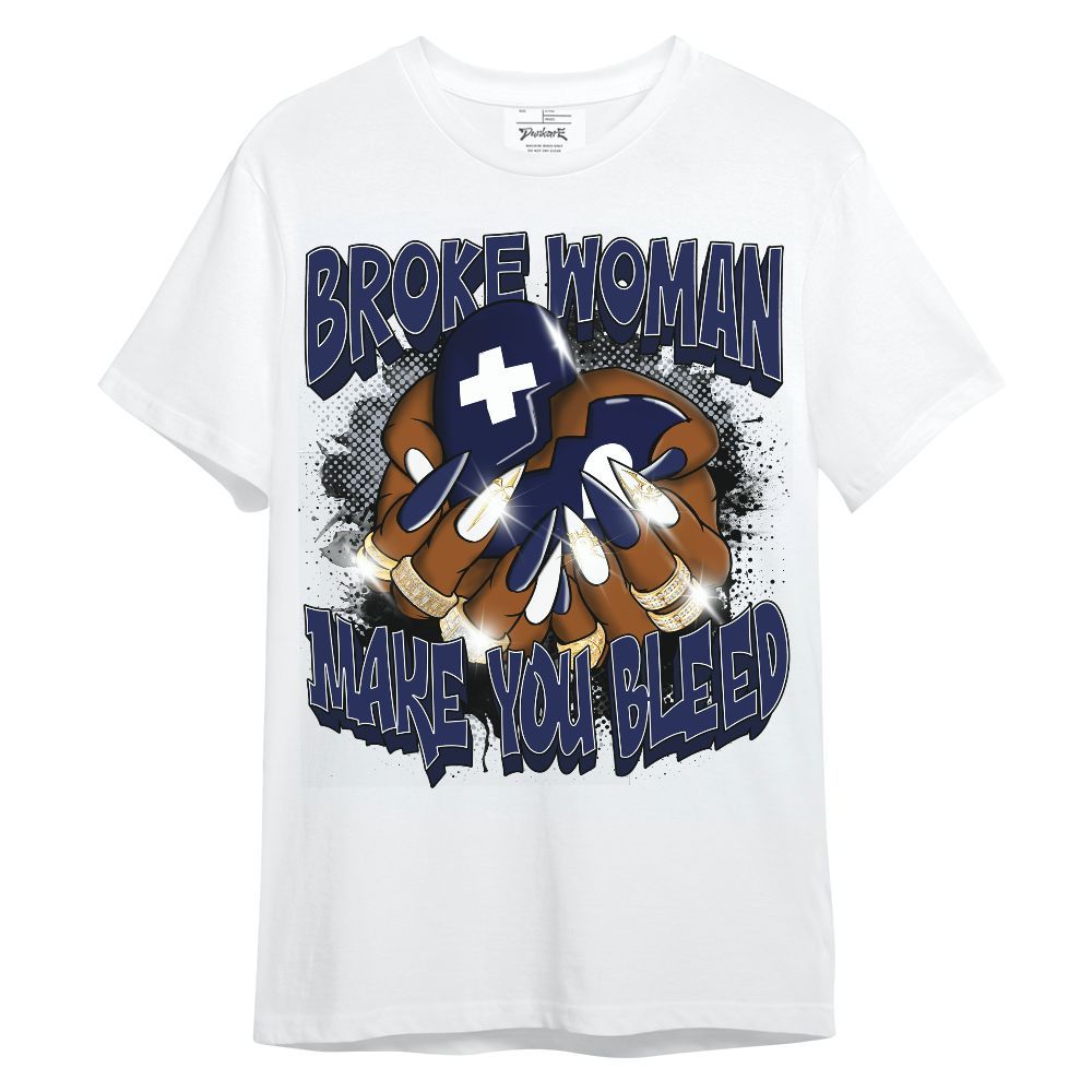 Shirt To Match Midnight Navy 11s - Broke Woman Heart Retro Unisex Shirt