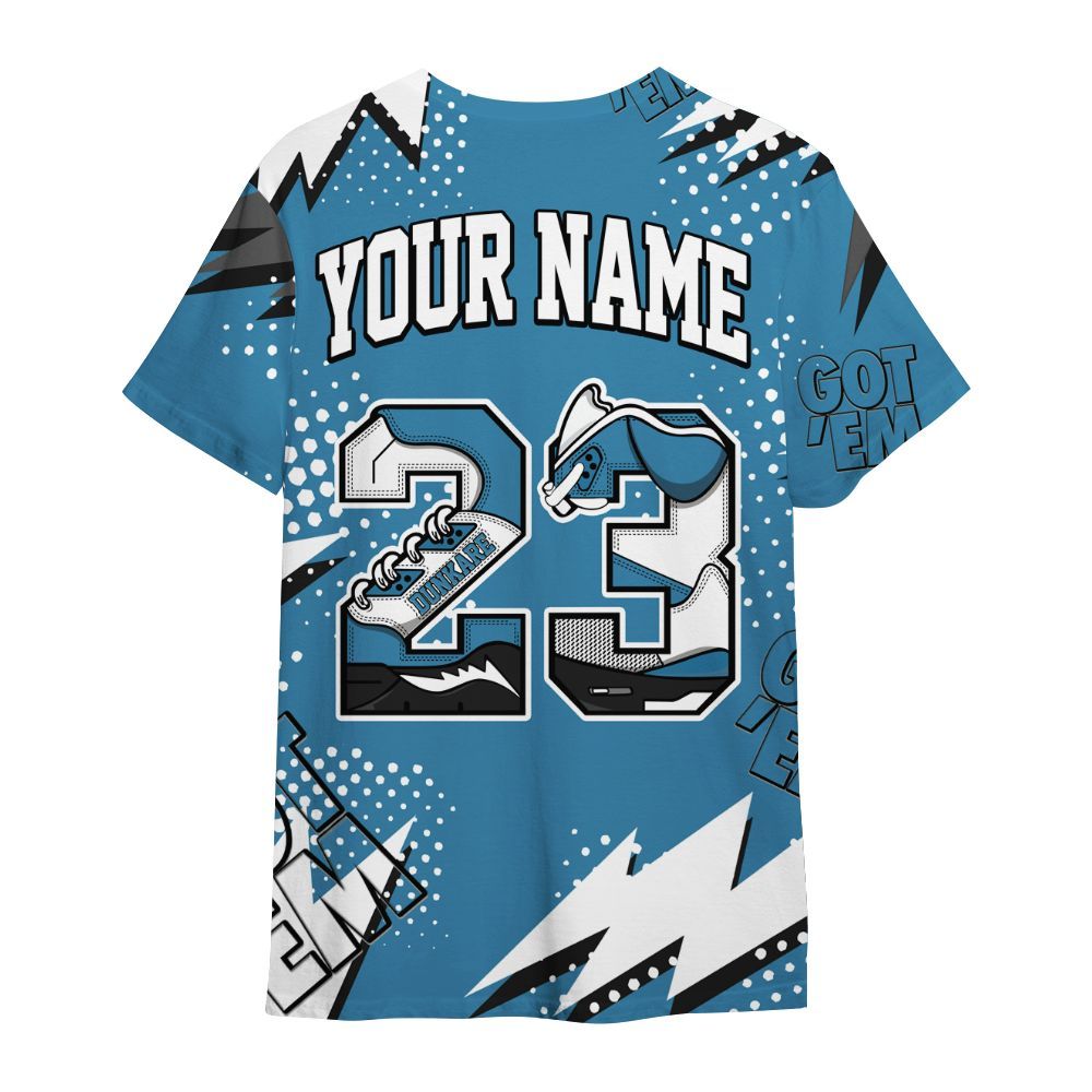 Shirt To Match High OG UNC Reimagined 1s - Custom Name Number 23 5s All Over Print
