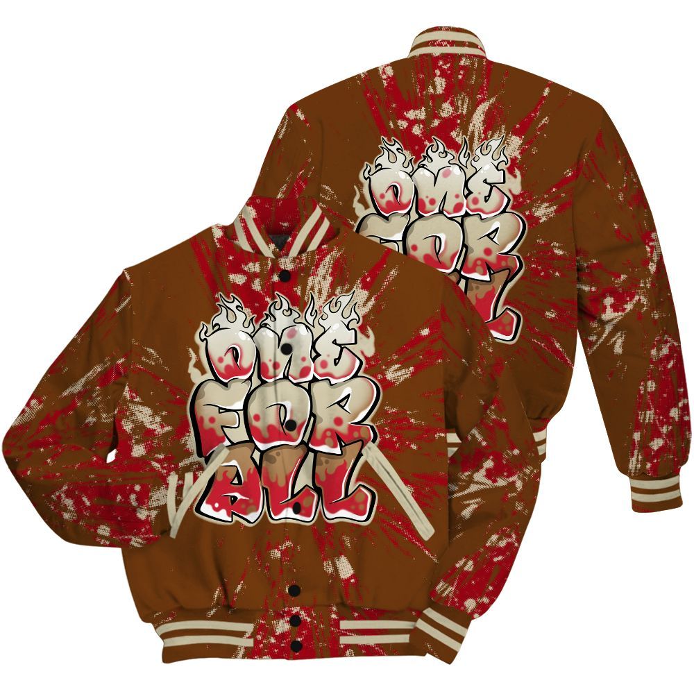 Varsity Jacket To Match Archaeo Brown 5s Shirt - Ones For All Graphic Luxury All Over Print
