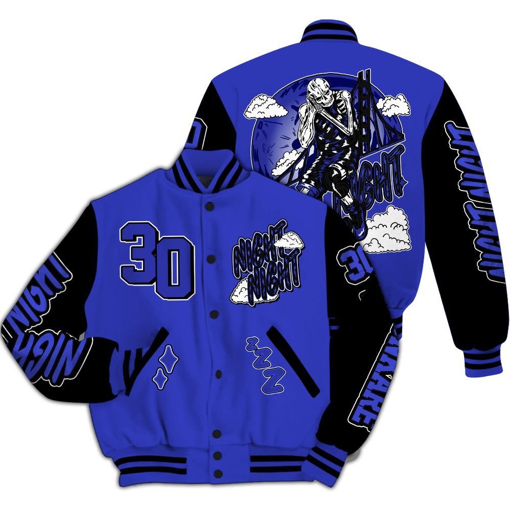 Varsity Jacket To Match Retro Black Concord 12s - Seeya Skeleton All Over Print
