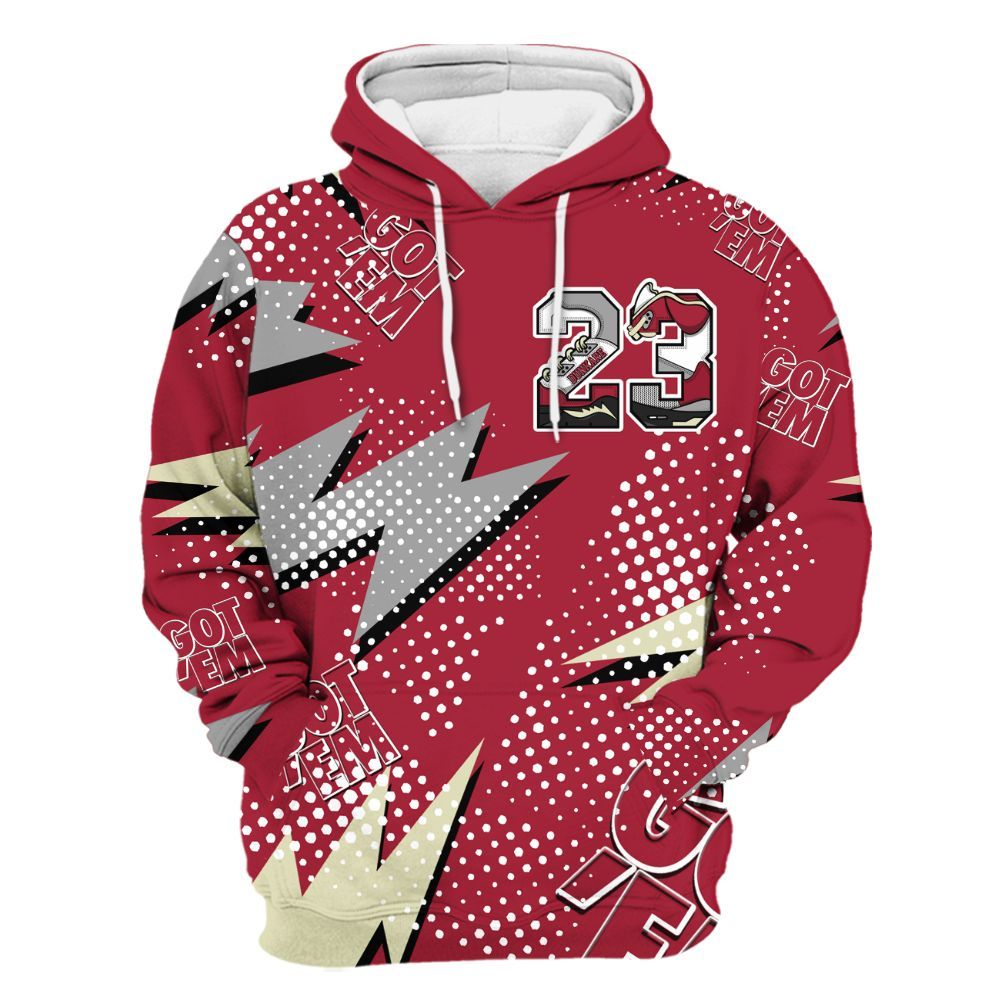 Hoodie To Match High OG Chicago Shadow 1s - 23 Custom Name 5s All Over Print