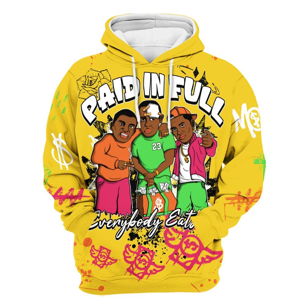 Hoodie To Match Max 95 Woven Multi - Everybody Paid In Full Crayon All Over Print