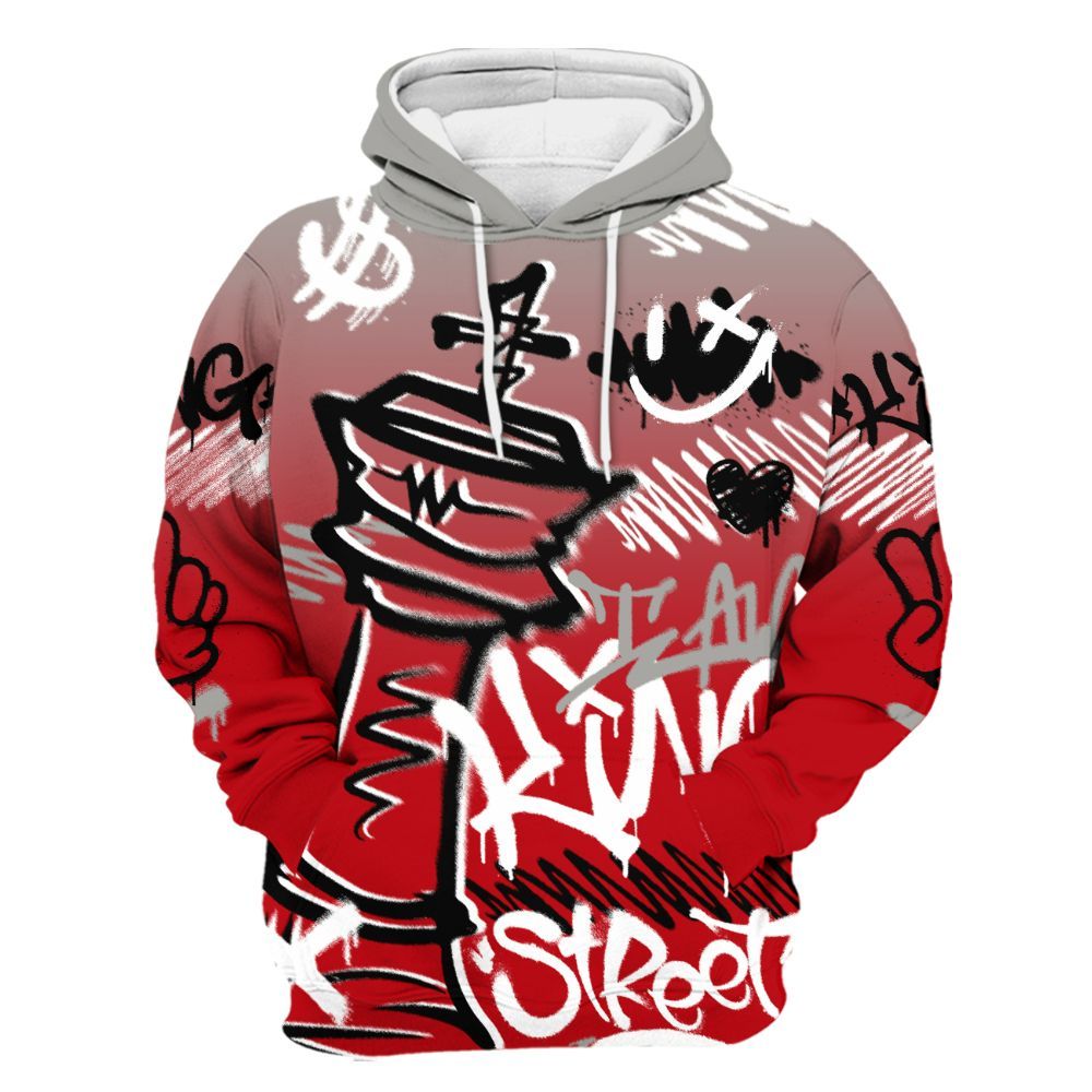 Hoodie To Match Air Griffey Max Gray Reds 1s - Street King Chess Streetwear All Over Print