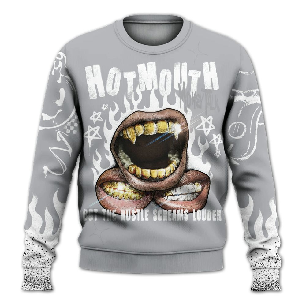 Sweatshirt To Match Low OG Wolf Grey 1s - Mouth Burning Street Style All Over Print