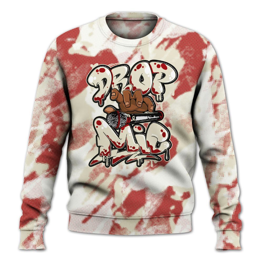 Sweatshirt To Match Cement Grey 3s - Drop Mic Abstract All Over Print