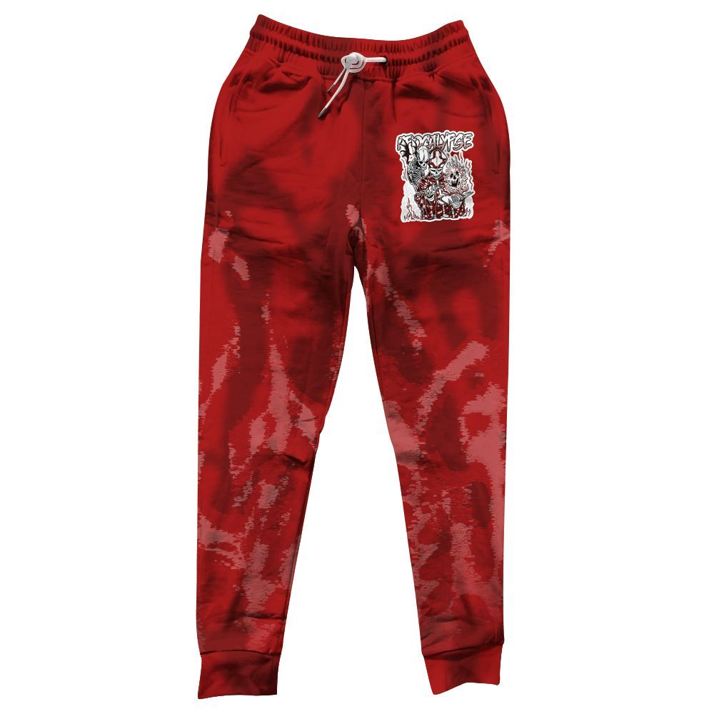 Sweatpant To Match Red Taxi 12s - Apocalypse Skeleton Burn All Over Print