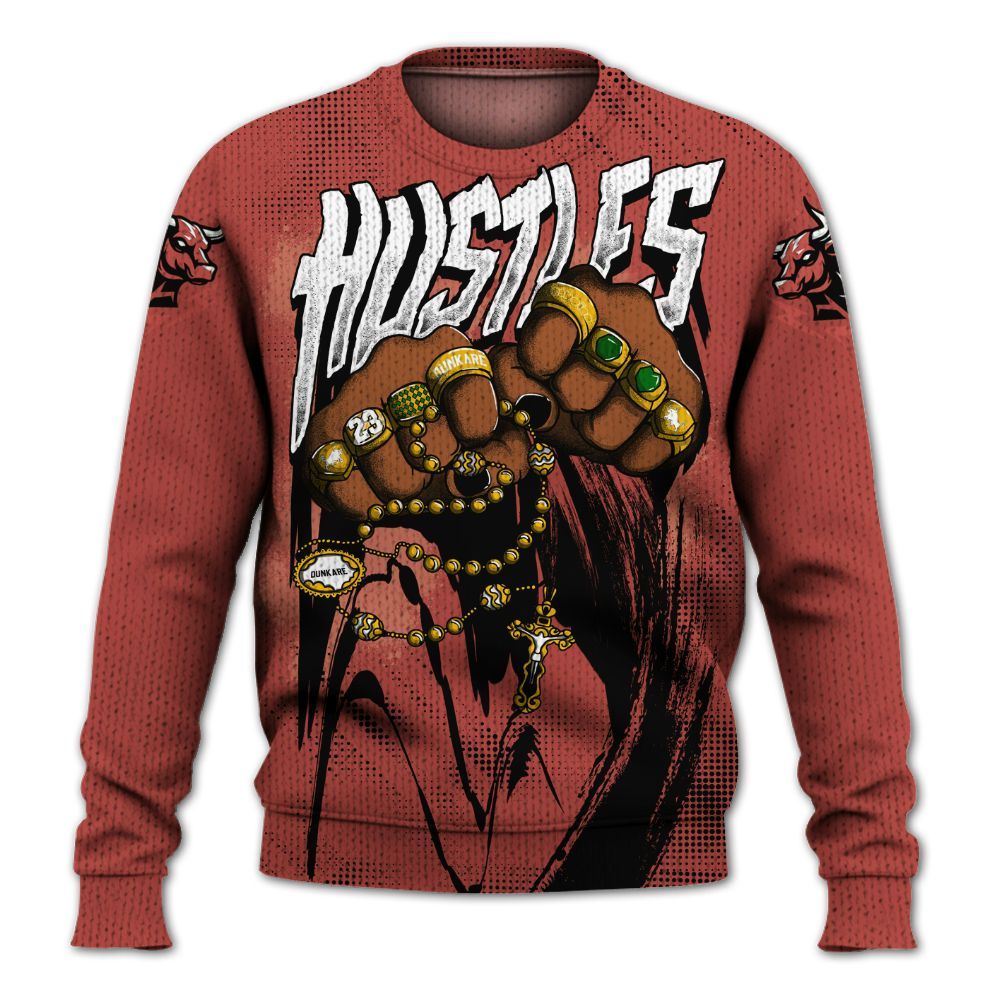 Knitted Sweater To Match Dune Red 13s - Hustle Make Money