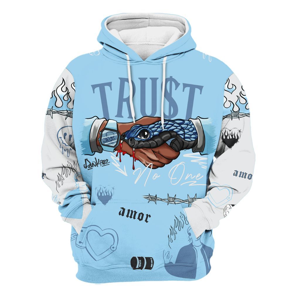 Hoodie To Match Legend Blue 11s - Snake Trust No One All Over Print