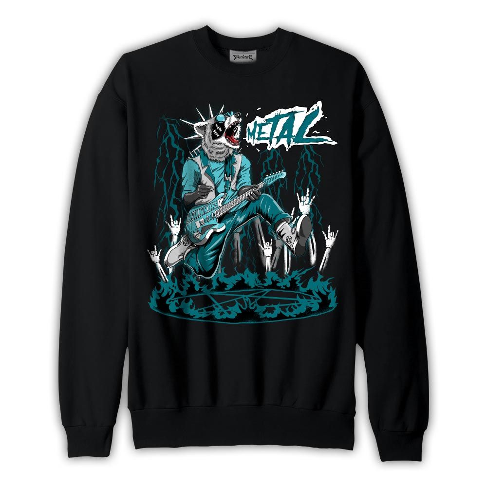 Sweatshirt To match Oxidized Green 4s Sweatshirt - Punk Rock Raccoon Graphic