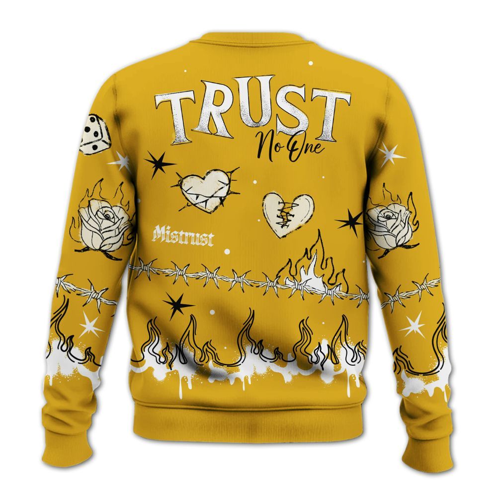 Sweatshirt To Match Vivid Sulfur 4s - Trust No One Snake-Bite Doodle Crayon All Over Print