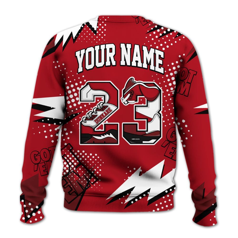 Sweatshirt To Match Bred Velvet 11s - Custom Name Number 23 5s All Over Print