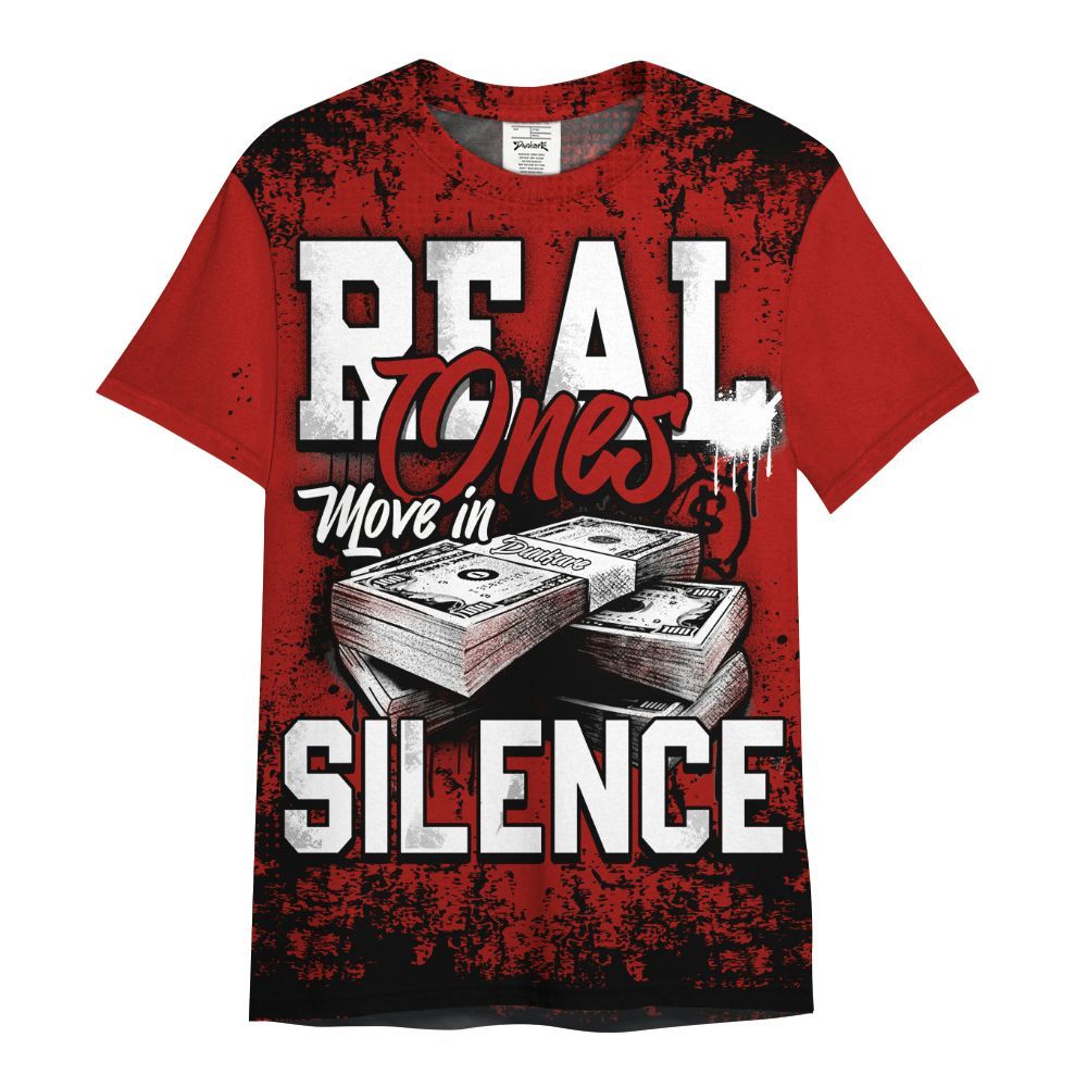 Shirt To Match High OG Varsity Red 1s - Move In Silence Money Street Retro All Over Print