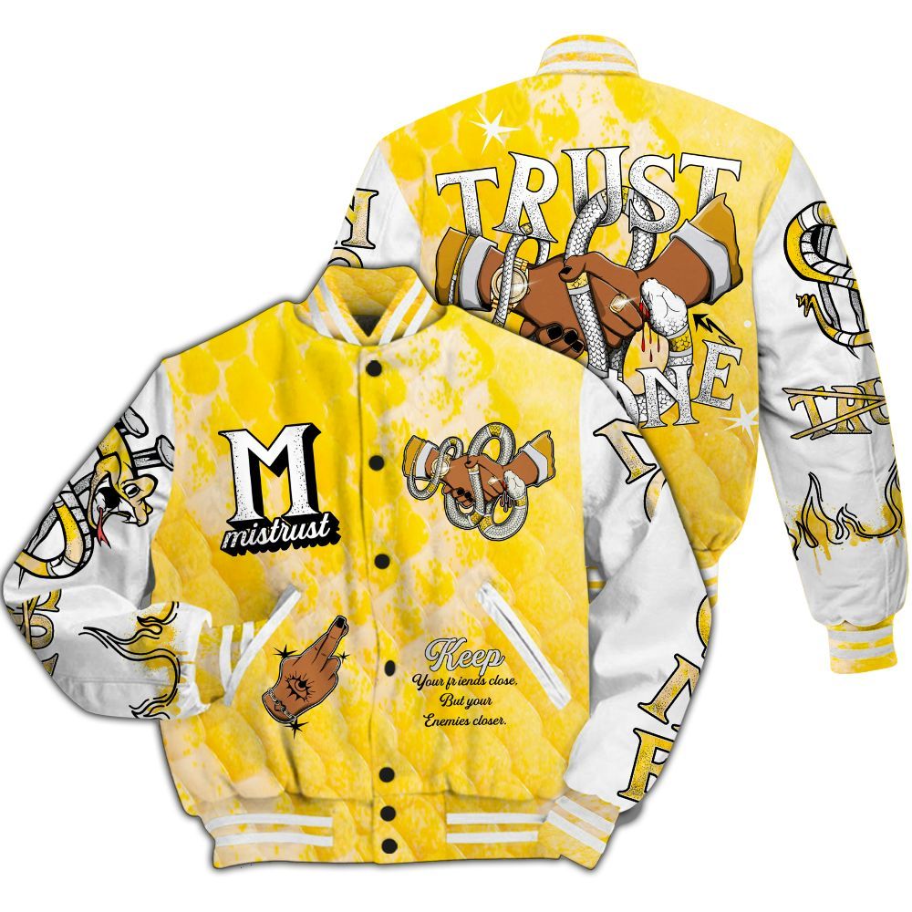 Varsity Jacket To Match Low Yellow Python 11s - Trust No One Snake-Bite Street Style All Over Print