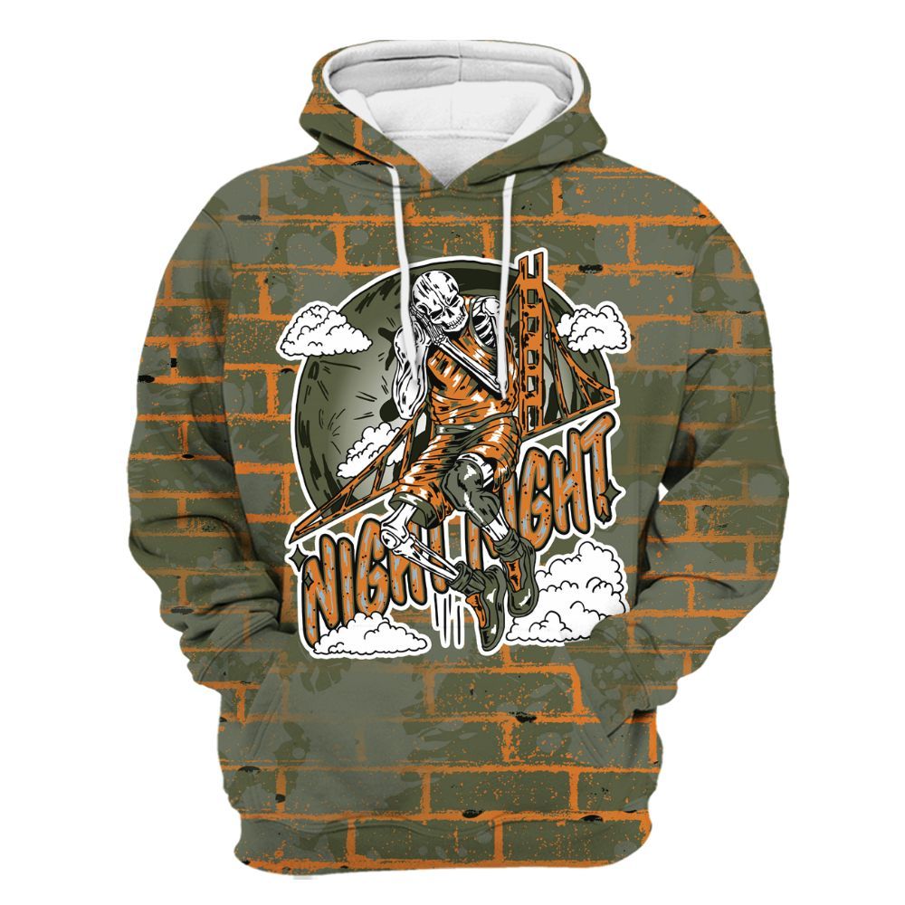 Hoodie To Match Olive 5s - Seeya Skeleton Brick All Over Print