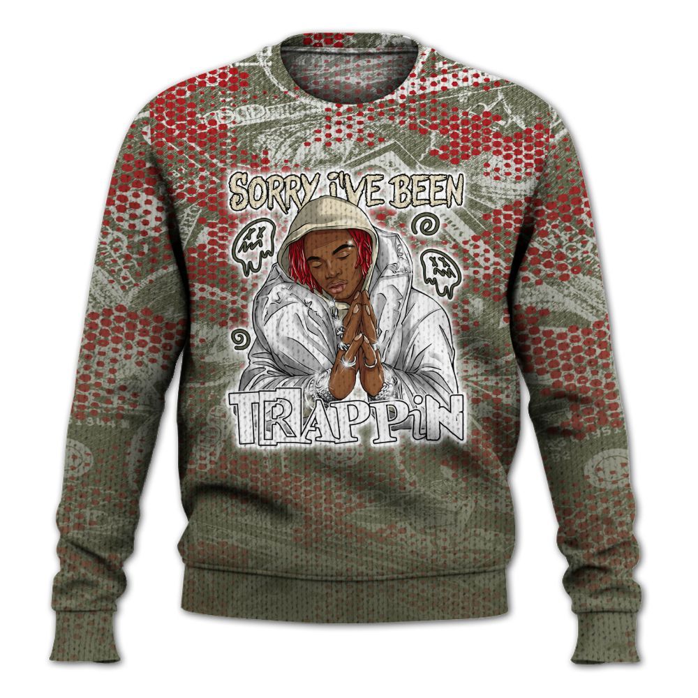 Knitted Sweater To Match Low OG Medium Olive 1s - Trappin' Banknote