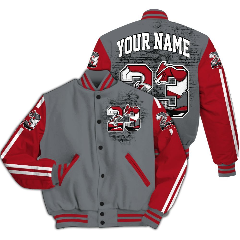 Varsity Jacket To Match Retro Fire Red 9s - Custom Name Number 23 5s All Over Print