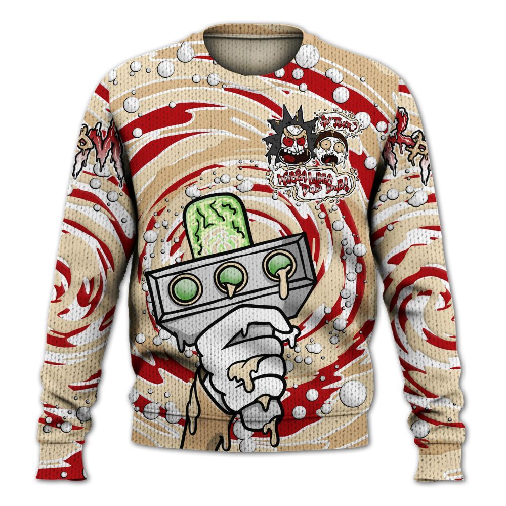 Sweater To Match Dunk Low Strawberry Waffle - Wubba Rick Drip Graphic