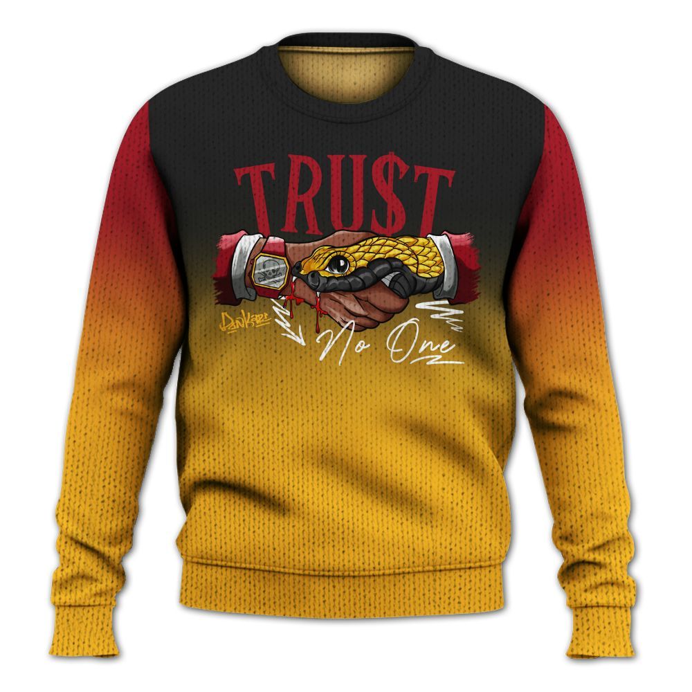 Sweater To Match White Taxi 12s Shirt, Snake Trust No One Drip Graphic