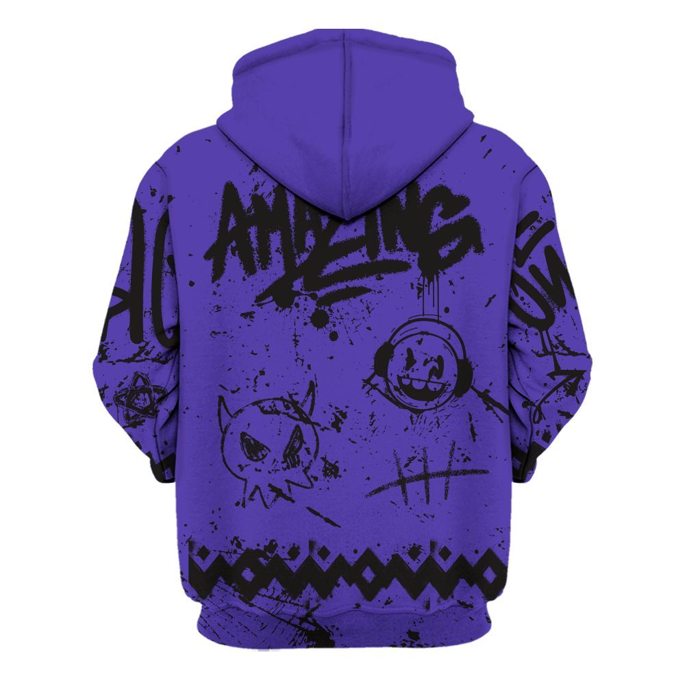 Hoodie To Match Field Purple 12s - Friday Sneaker Crayon All Over Print