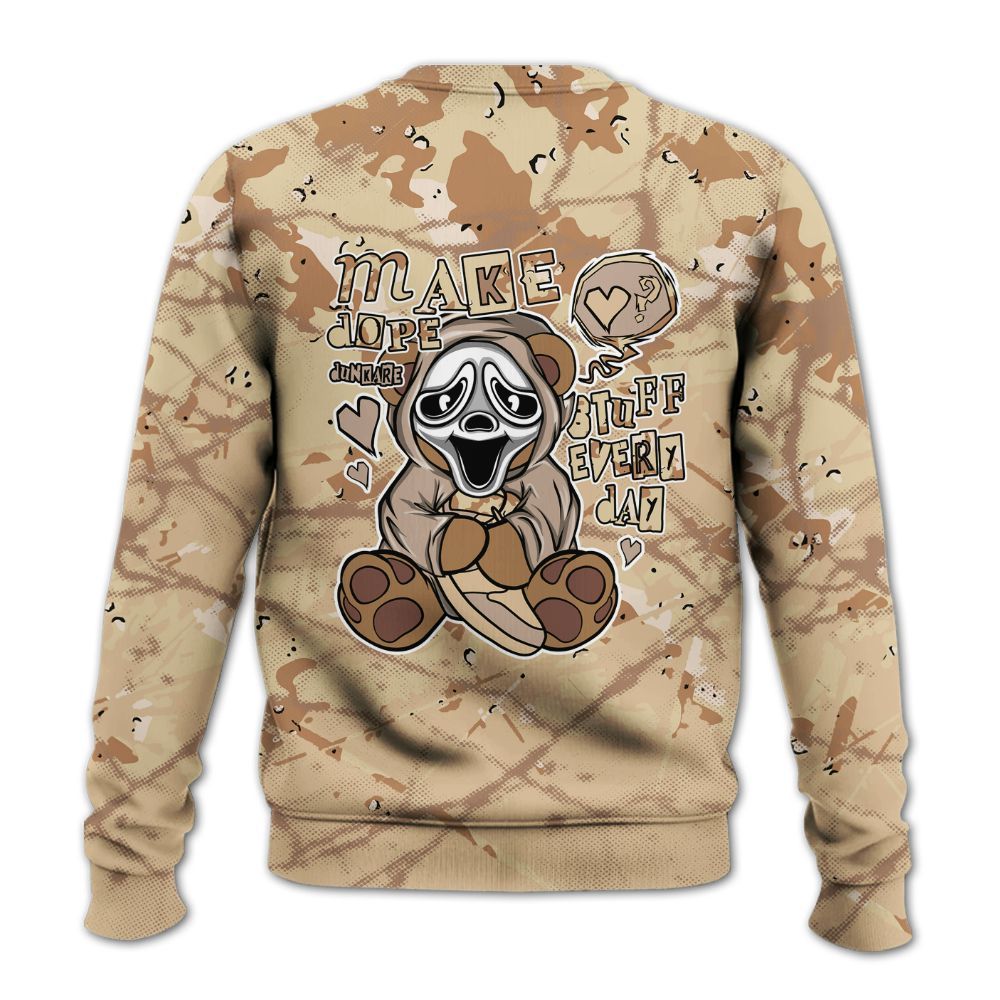 Sweatshirt To Match Desert Camo 3s - Make Dopes Bear Profound All Over Print